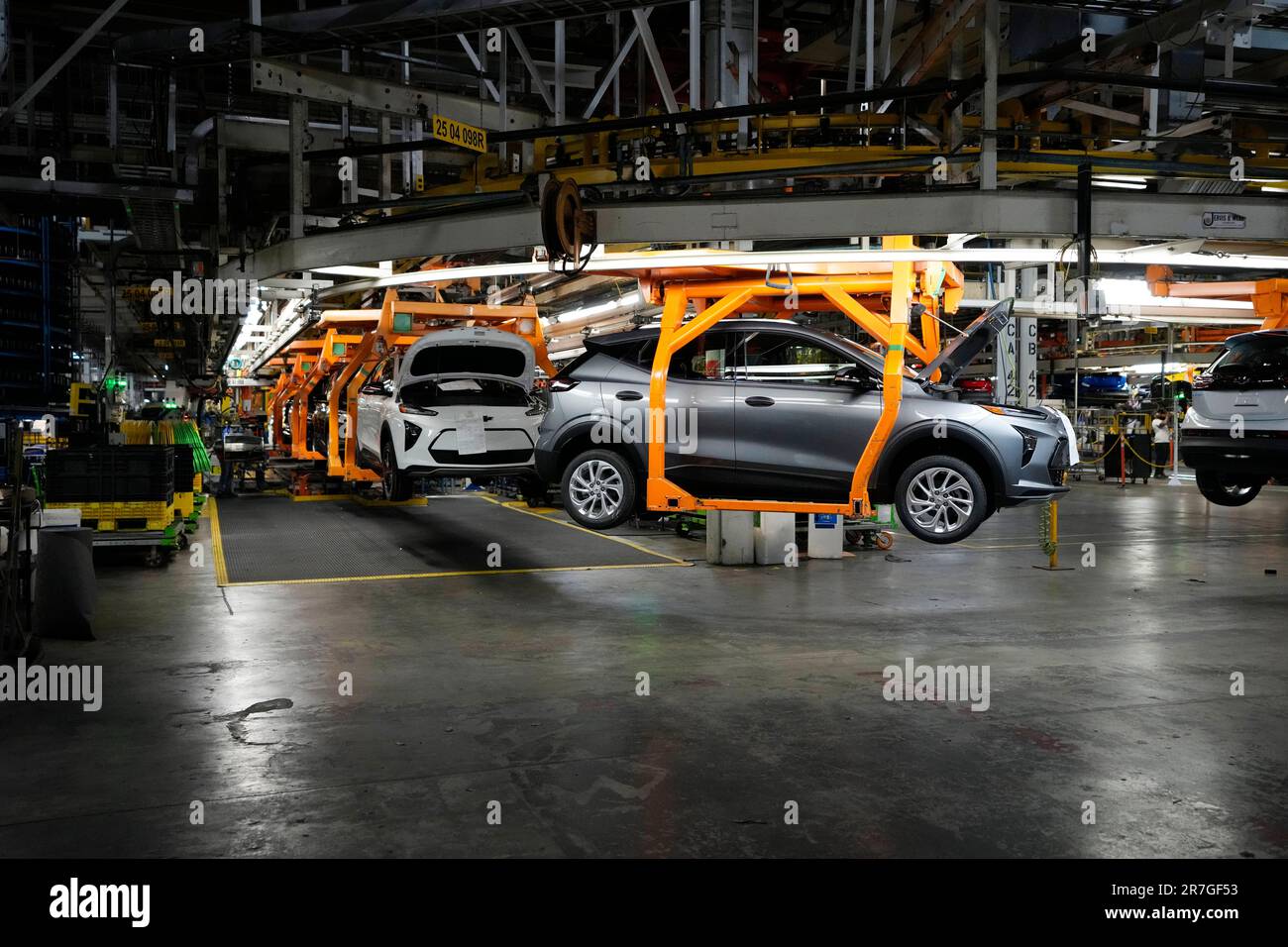 The 2023 Chevrolet Bolt EV and EUV assembly line is seenat the General Motors Orion Assembly