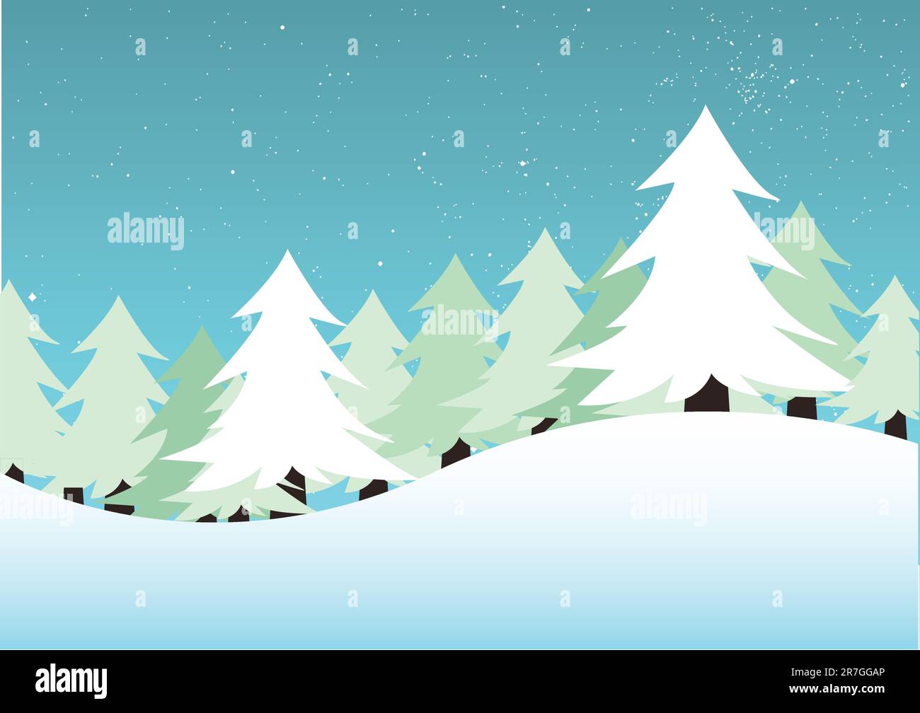 vector illustration of a winter landscape Stock Vector Image & Art - Alamy