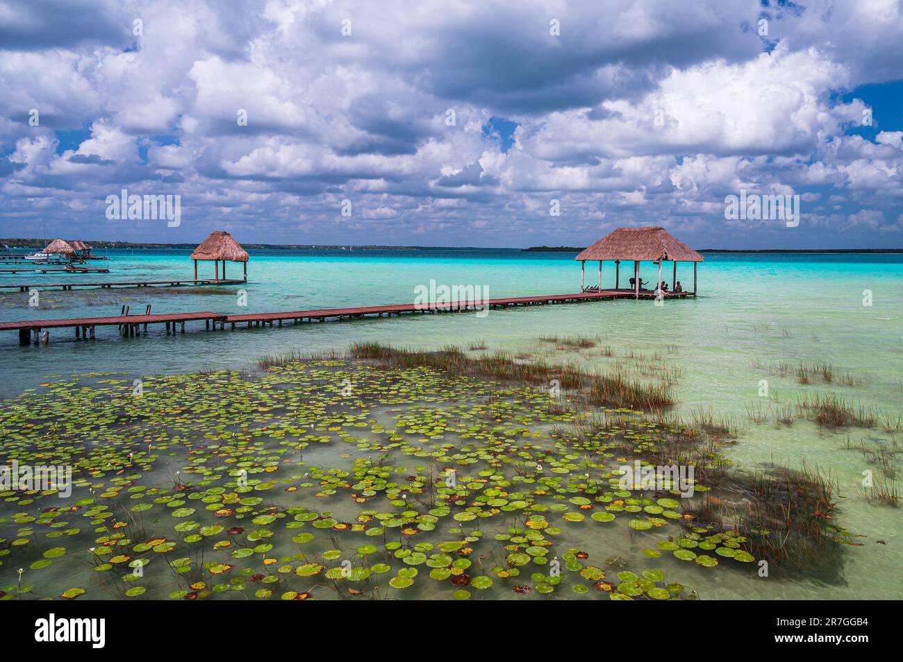 The wonderful water in the Lagoon of Bacalar, Mexico Stock Photo Alamy