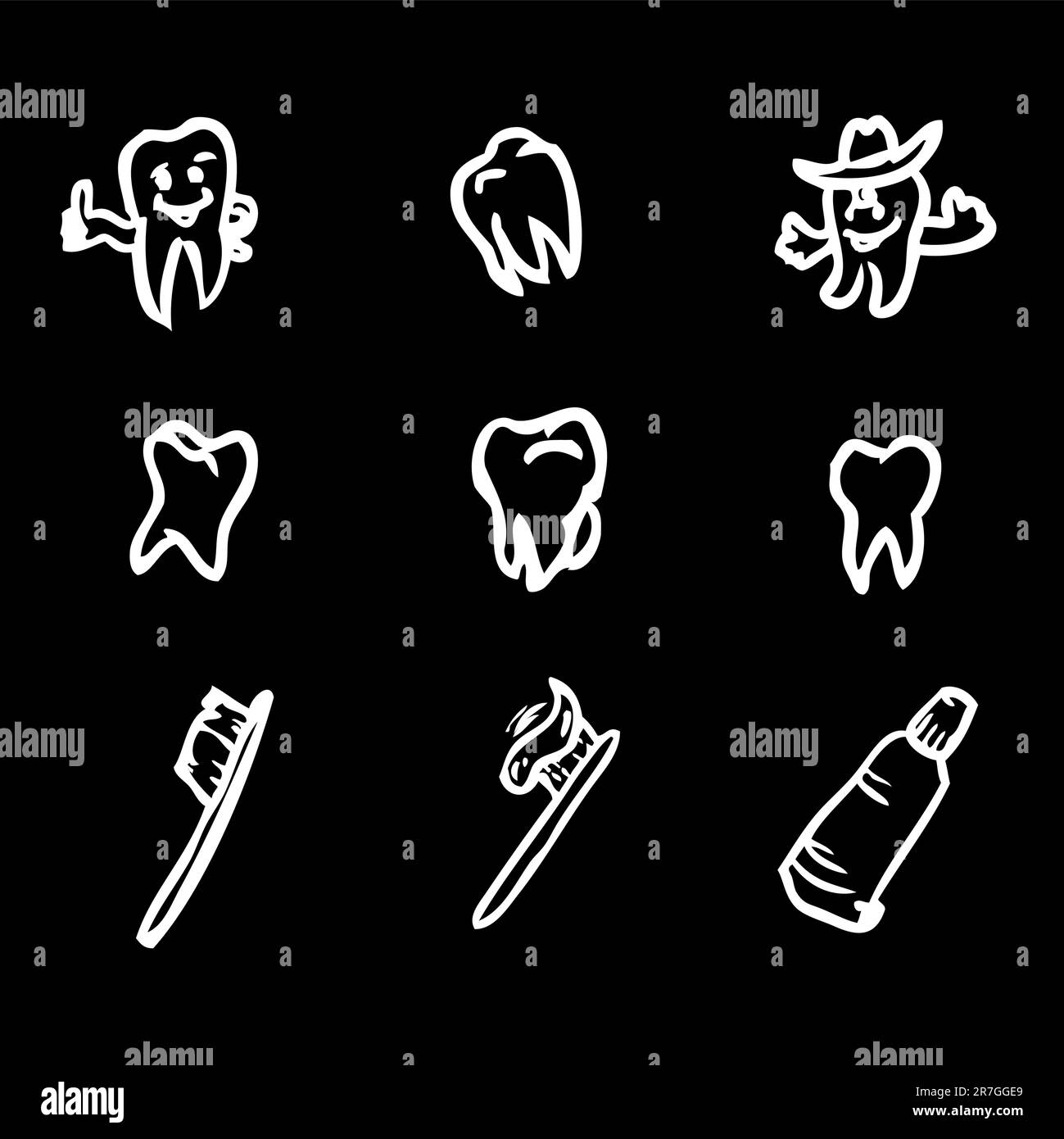 set of abstract teeth vector illustration symbol Stock Vector Image ...