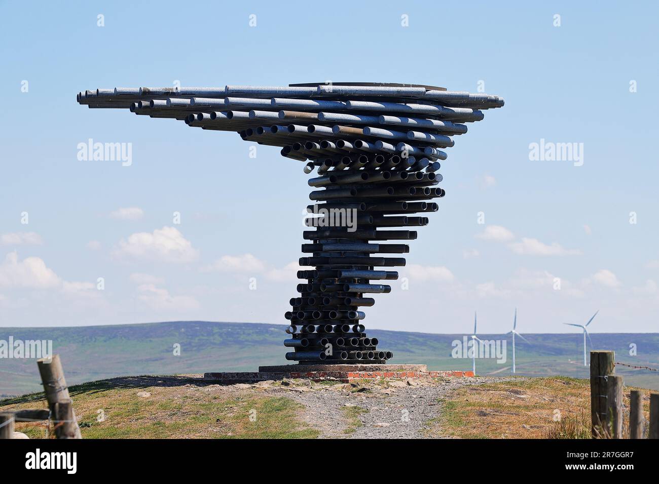 The Singing Ringing Tree at Crown Point in Burnley,Lancashire,Uk. It is