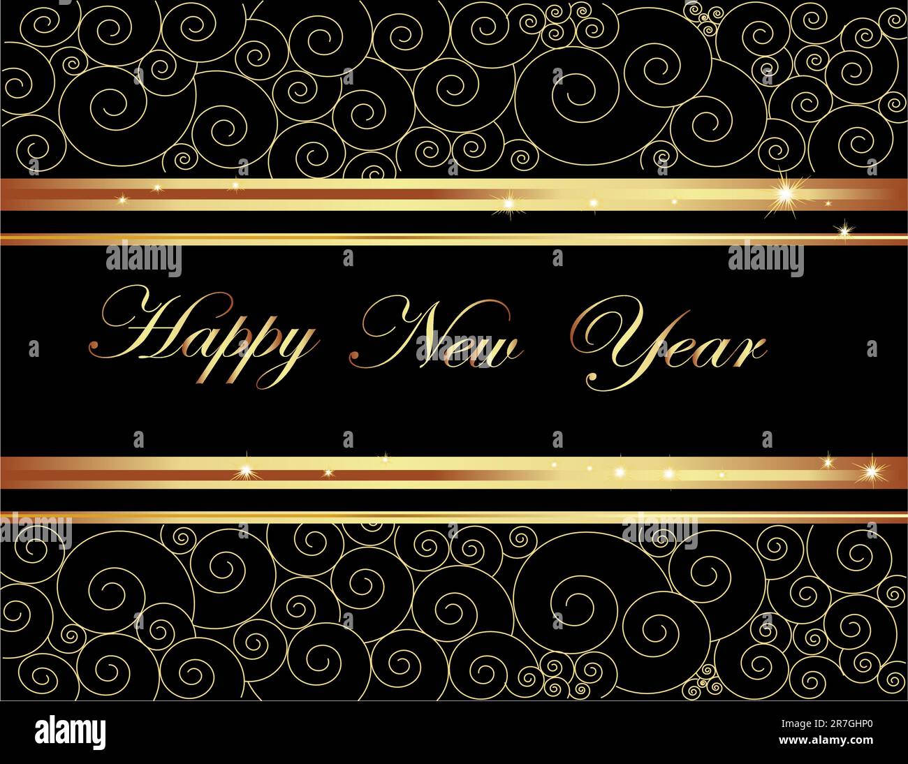 Happy New Year 2011 background gold and black Stock Vector