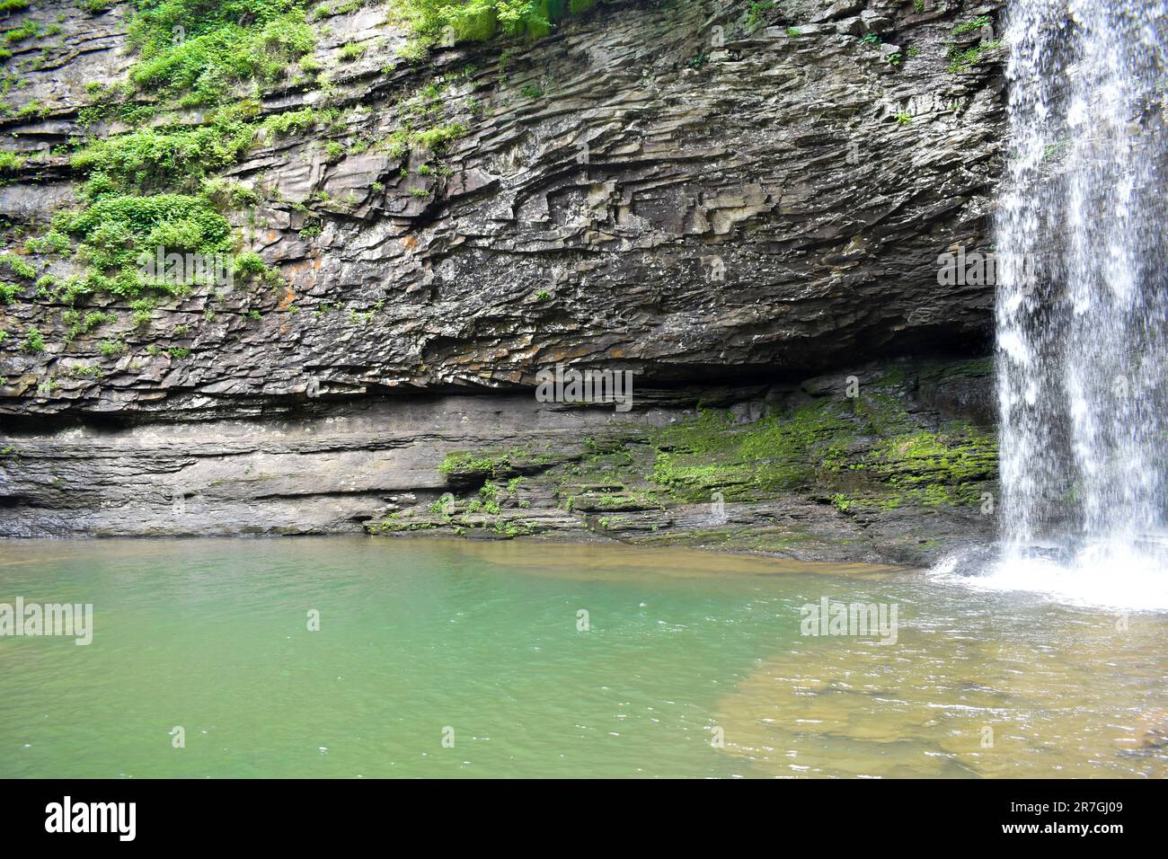 pool at bottom of waterfall Stock Photo Alamy