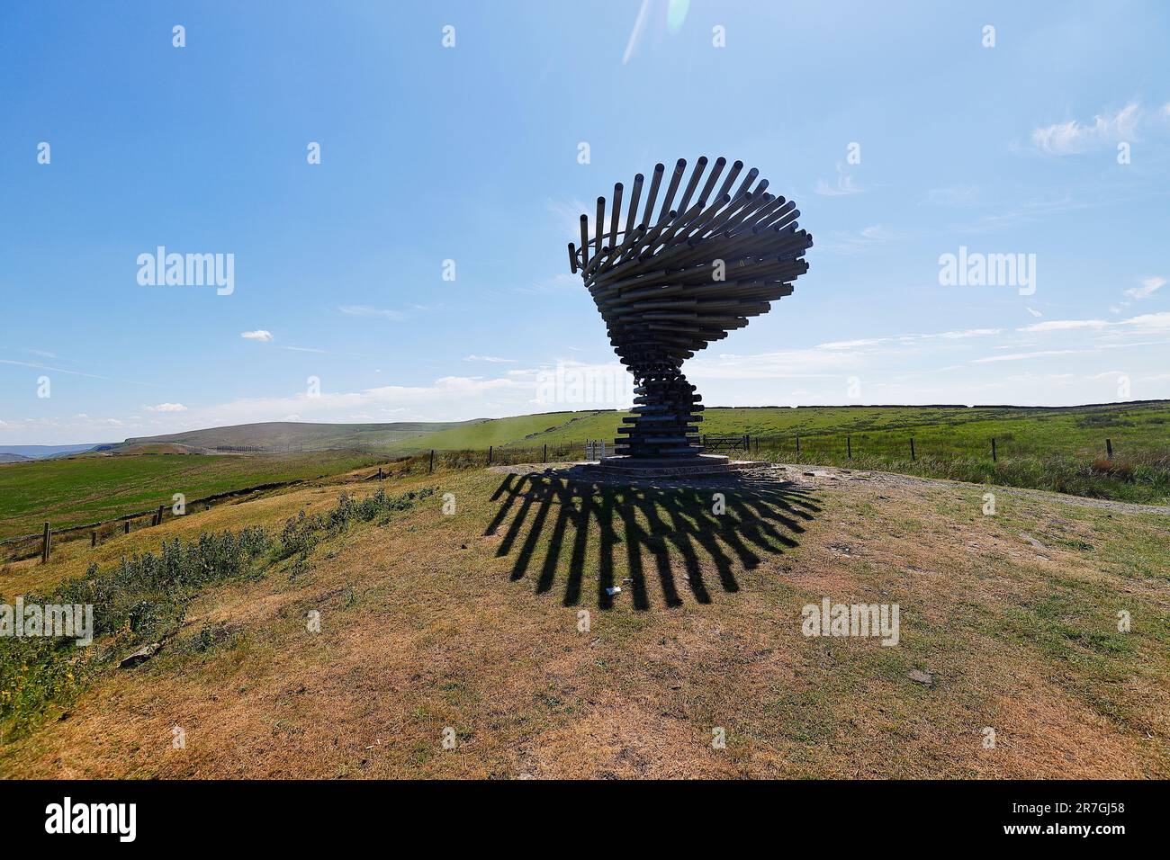 The Singing Ringing Tree at Crown Point in Burnley,Lancashire,Uk. It is