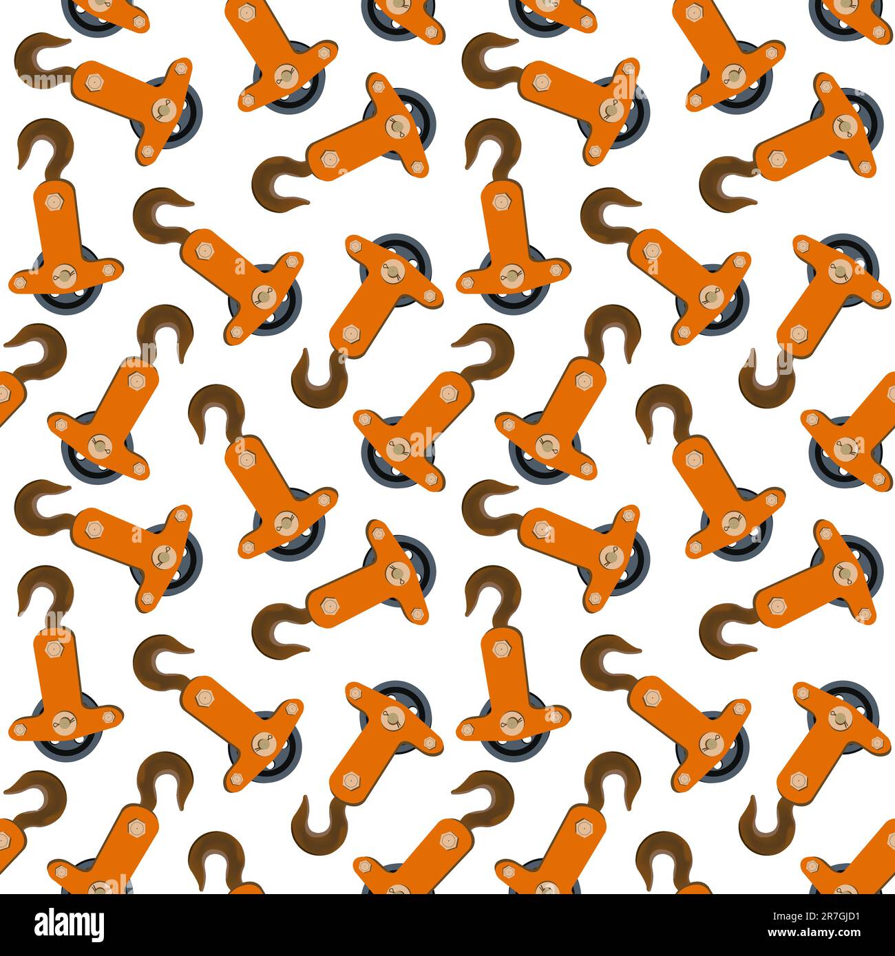 crane hooks texture, abstract seamless pattern; vector art illustration; image contains gradient mesh Stock Vector