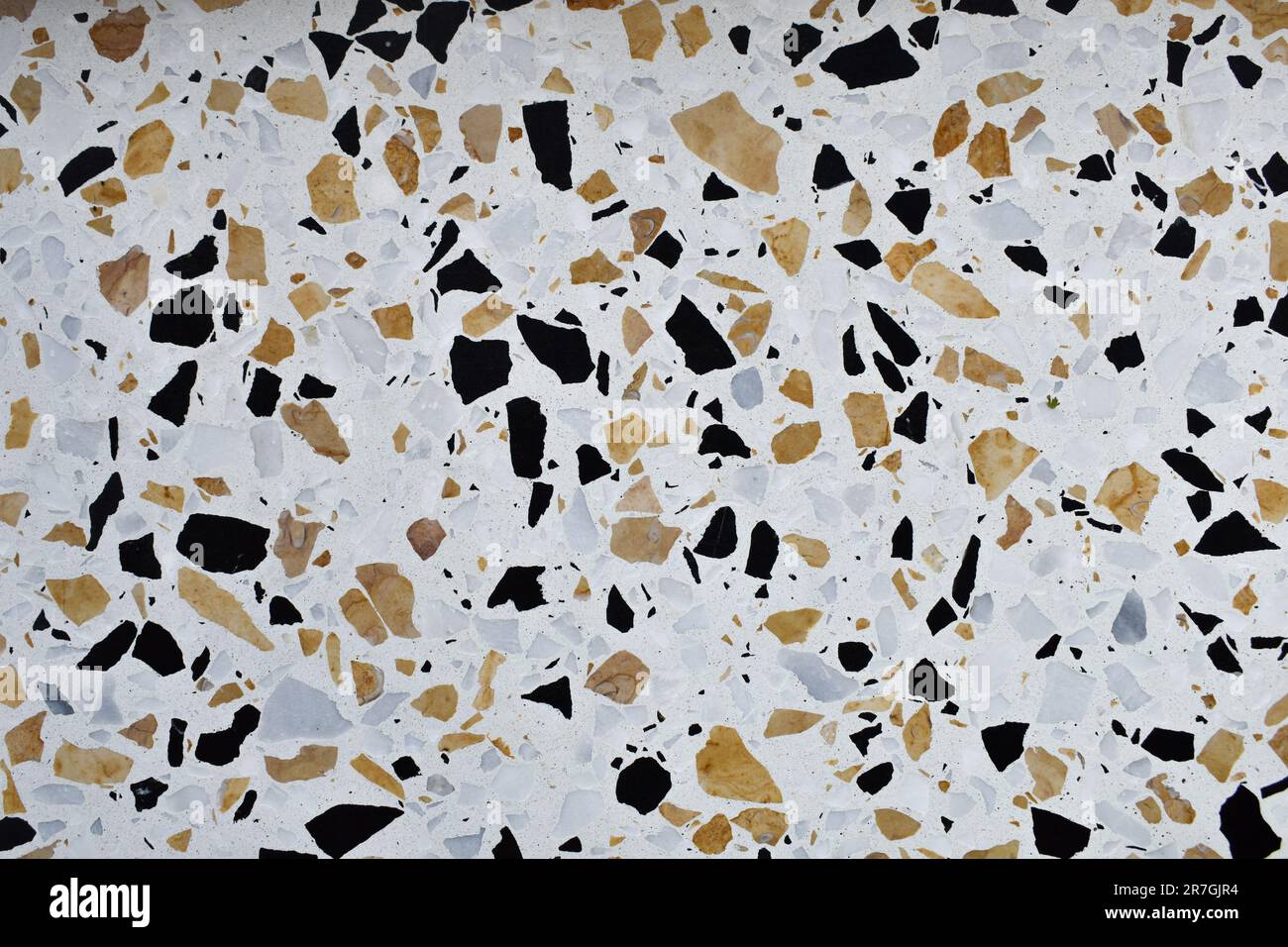 Black gold white terrazzo countertop Stock Photo
