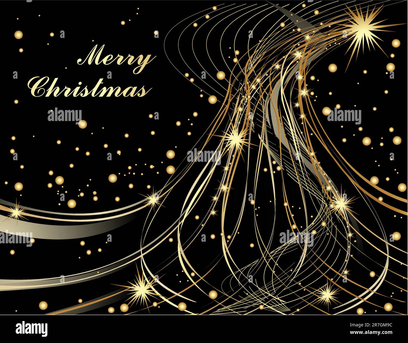 Christmas tree black and gold Stock Vector Image & Art - Alamy