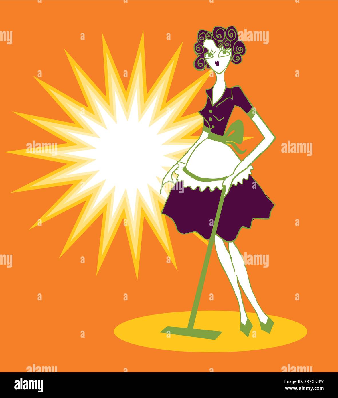 Mature cleaning lady stock vector images alamy