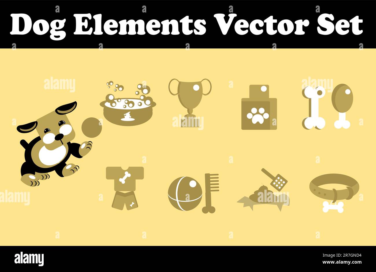 Dog Elements Vector Set Stock Vector