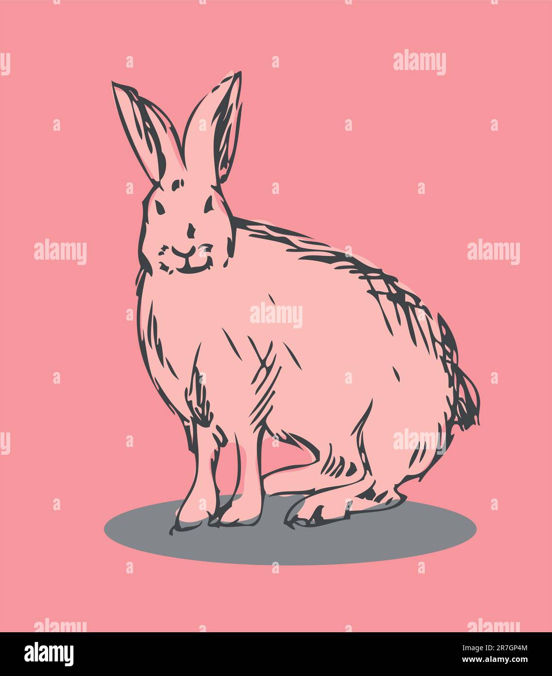 Rabbit vector fake retro tattoo style Stock Vector
