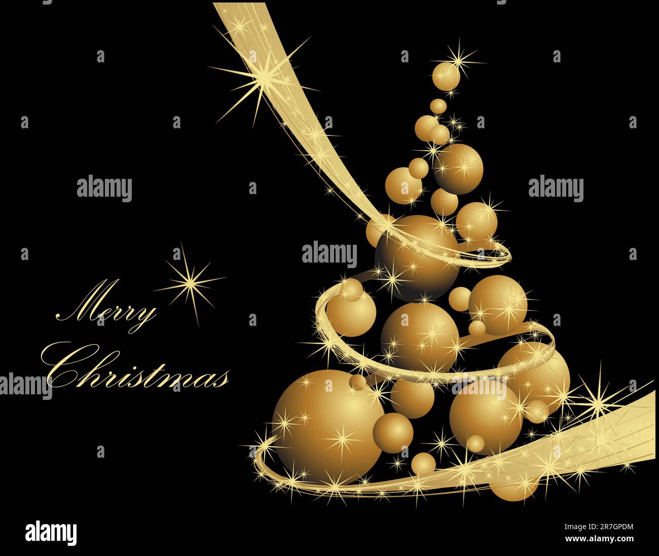 Christmas tree black and gold Stock Vector Image & Art - Alamy