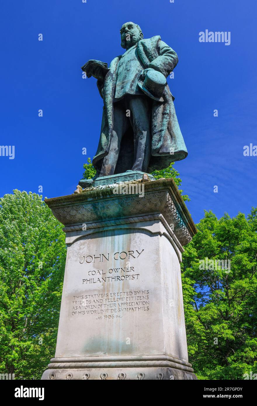 Bronze statue of John Cory in Gorsedd Gardens, Cathays Park, Cardiff ...