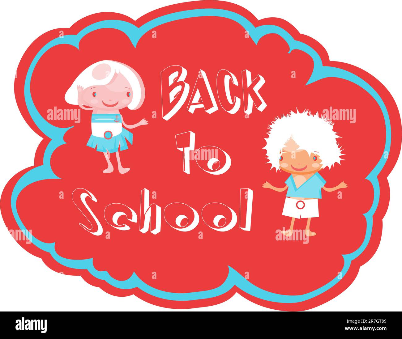 Back to school illustration with happy kids joy Stock Vector Image ...