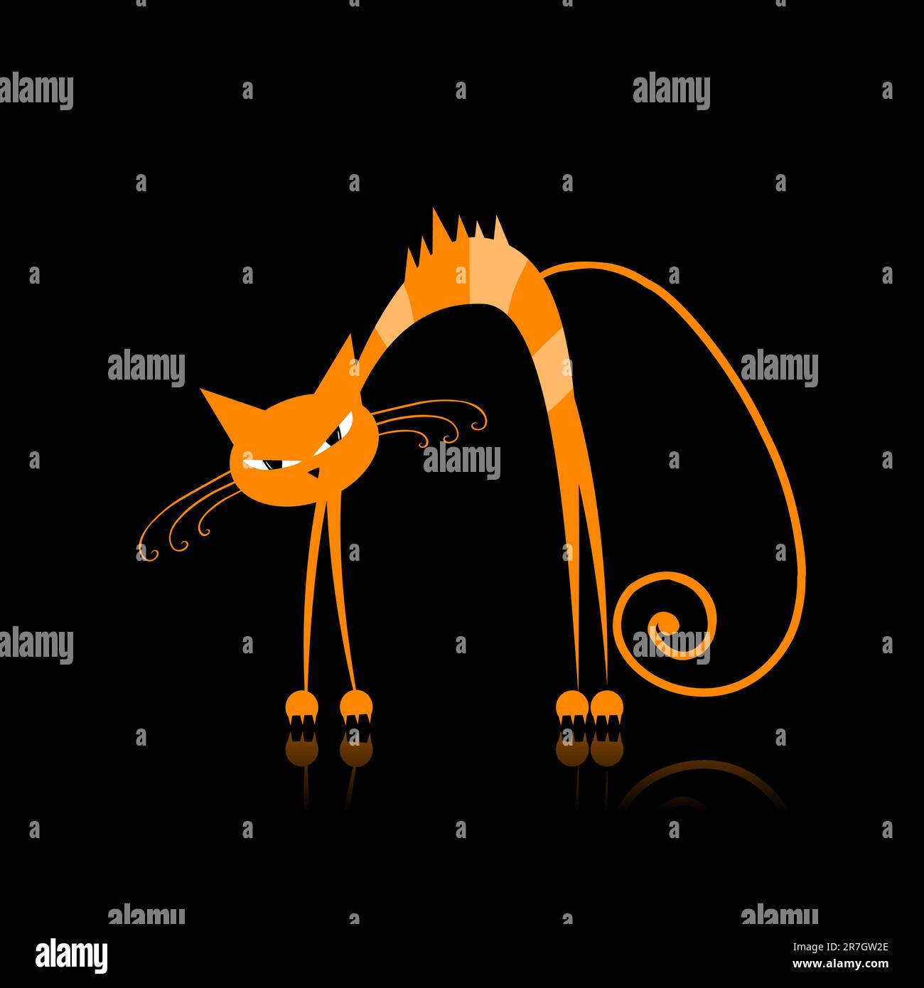Orange cat jump Stock Vector Images - Alamy