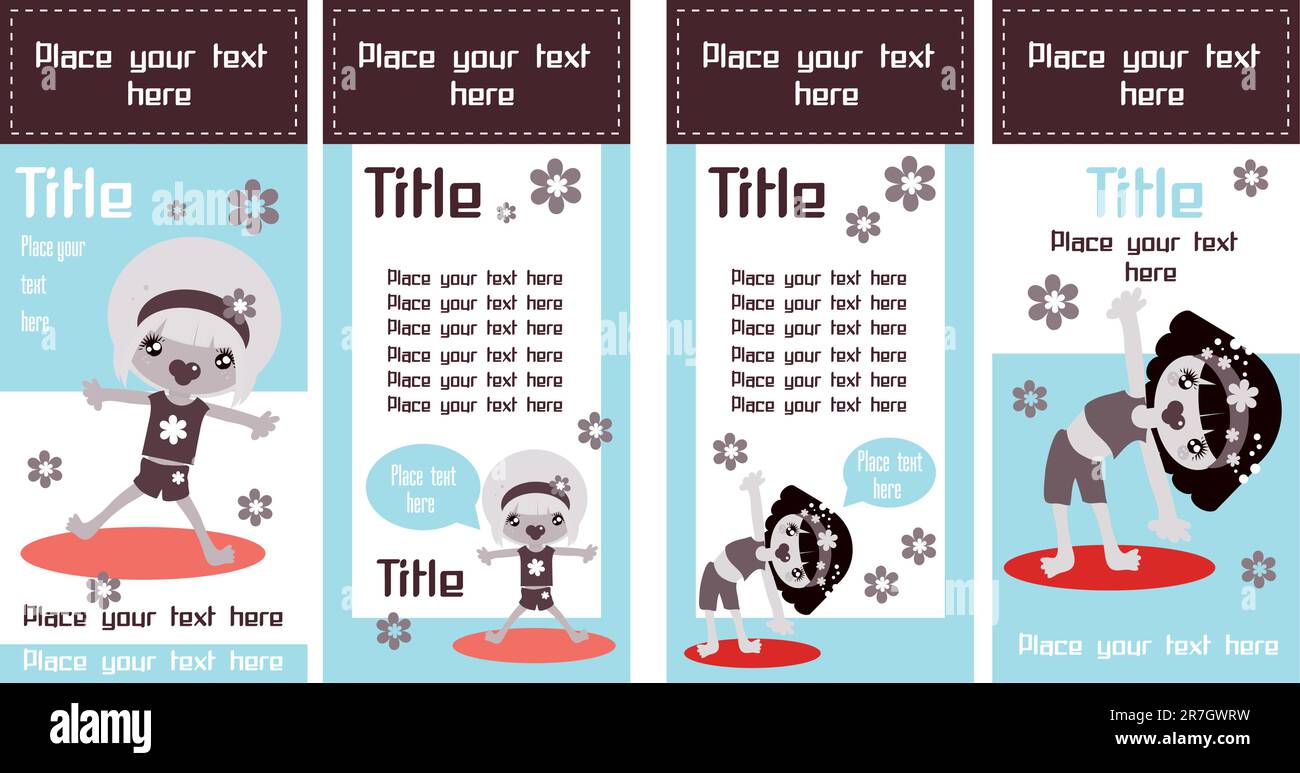 Two Sided Rack Cards or web banners. Kids Stock Vector Image & Art - Alamy