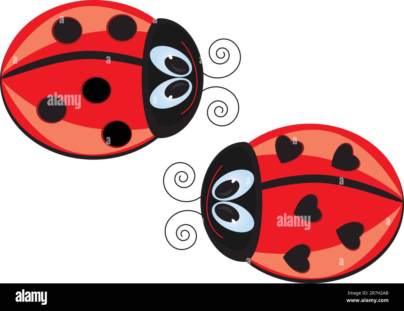 Two Ladybugs. Vector illustration on white background Stock Vector ...