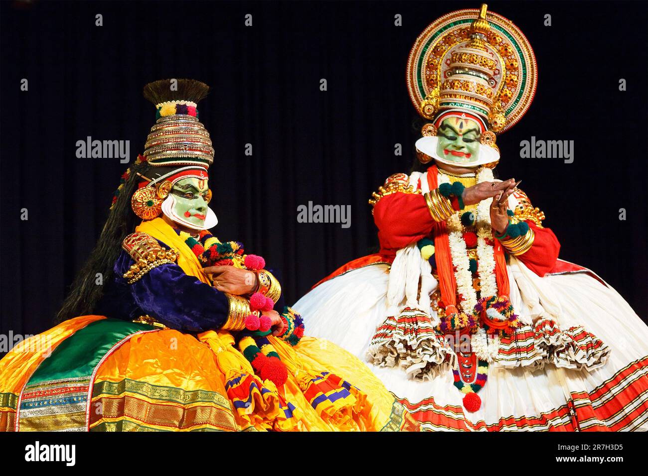 Kathakali is a famous dance-drama of south indian state of Kerala. Bhava Bhavanam Festival. Stock Photo