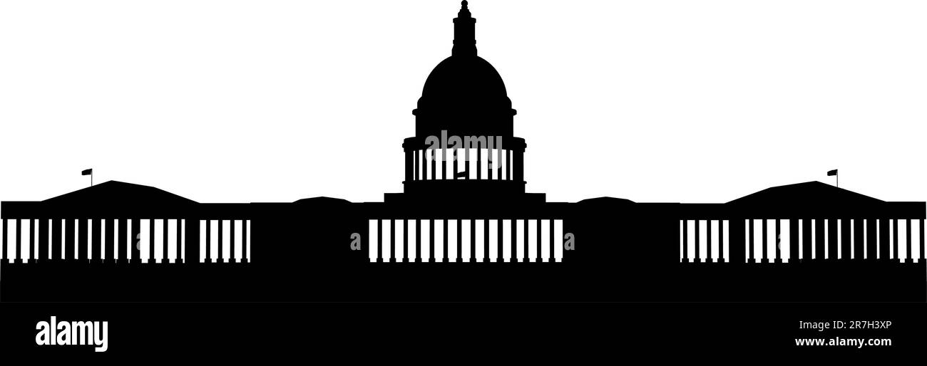 Illustration of the U.S. Capitol, Washington D.C. Stock Vector