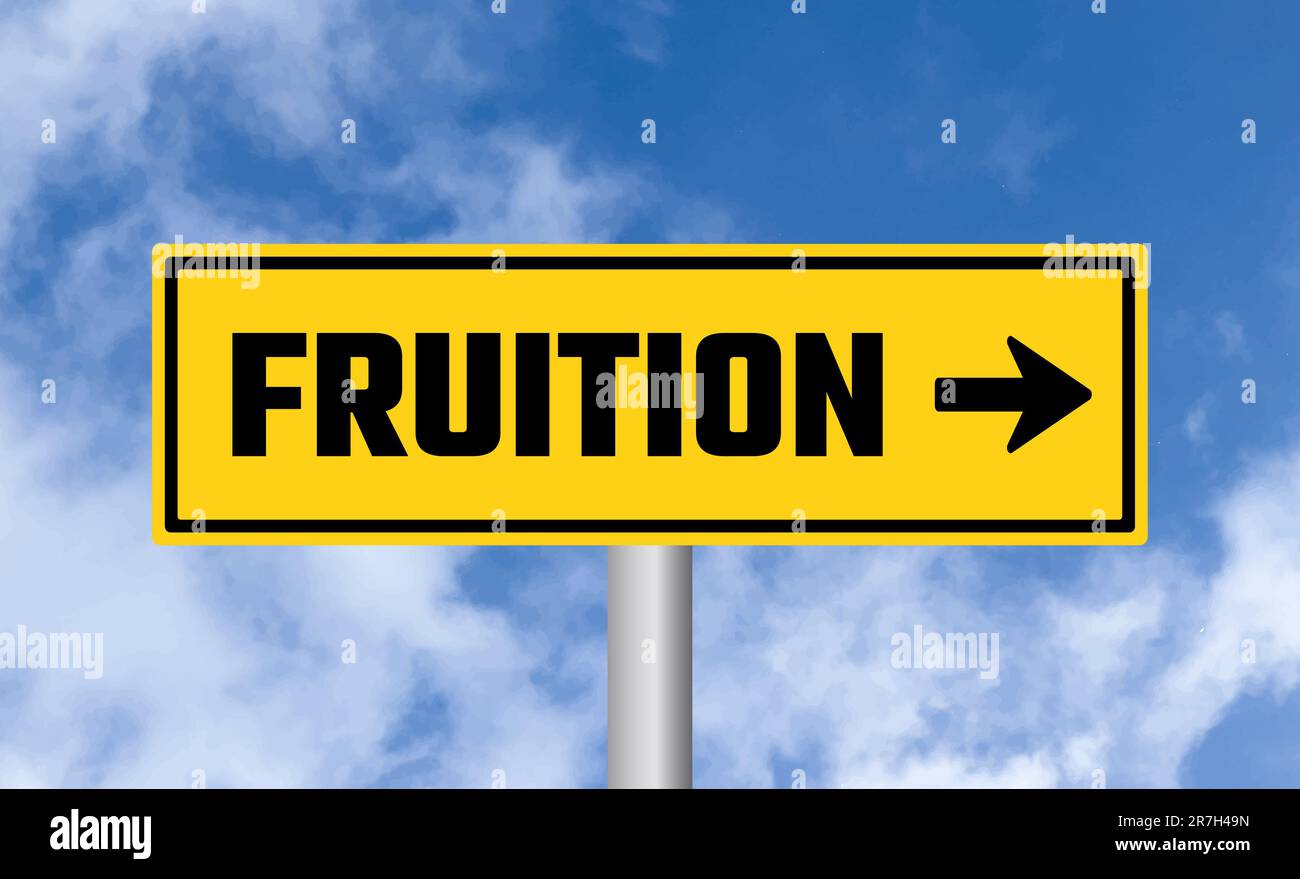 Fruition road sign on sky background Stock Photo Alamy
