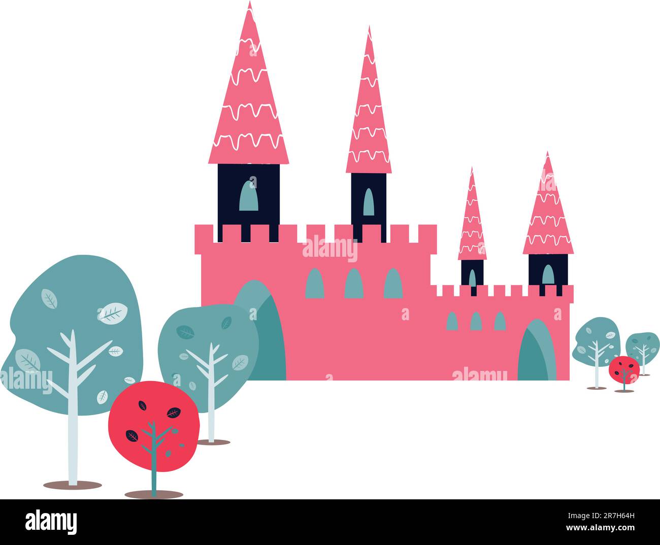 Artery8 Biglietto Di Auguri Per Bambini - Castello Di Fate E Principessa, Colori Pastello