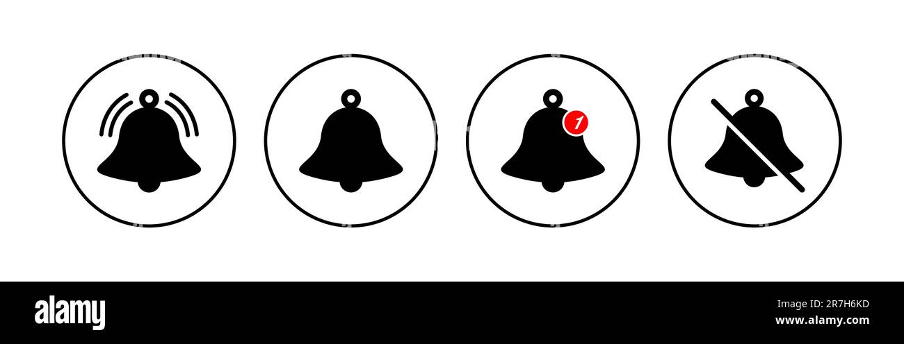 Bell Icon set. Notification icon for your web site design Stock Vector