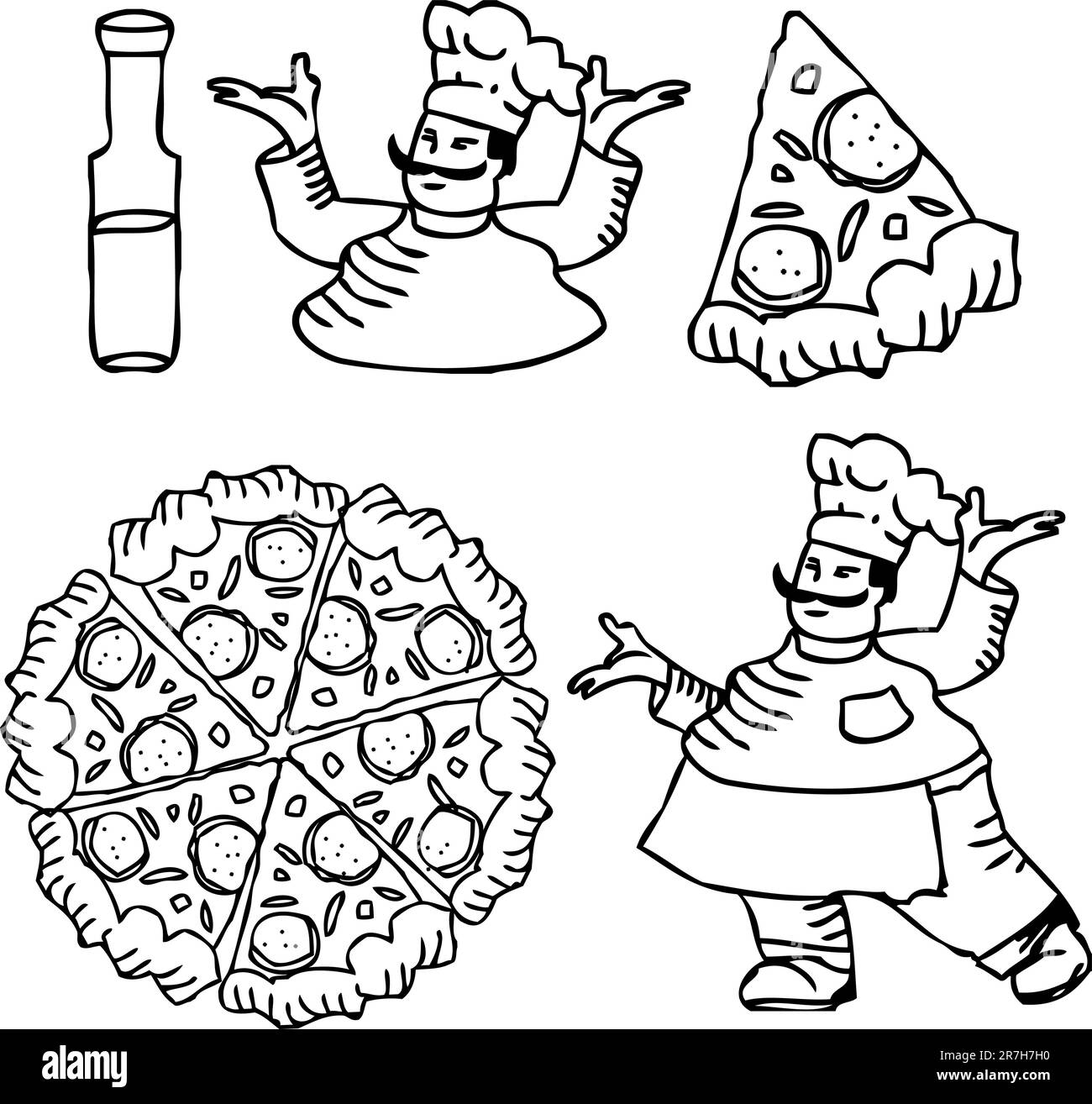 Pizza Tattoo Icons Food Illustration isolated On White Stock Vector pizza-tattoo-icons-food-illustration-isolated-on-white-stock-vector