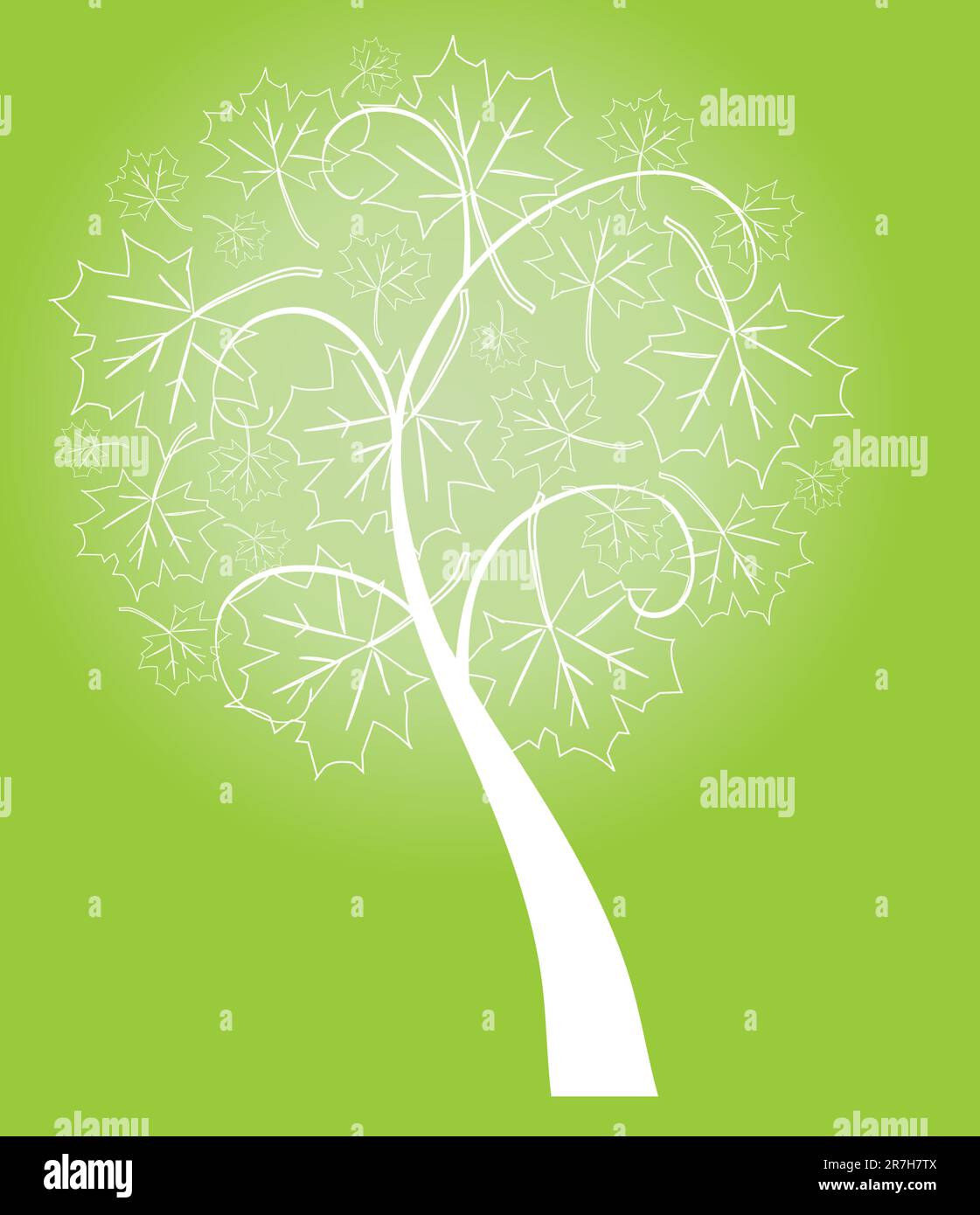 vector illustration of an abstract tree with leaves Stock Vector Image ...
