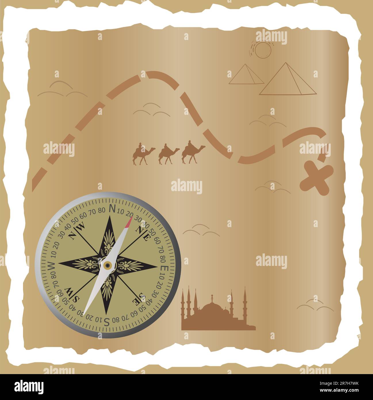 Treasure map Vector illustration - Treasure Map Vector Illustration For You Design 2R7H7WK 