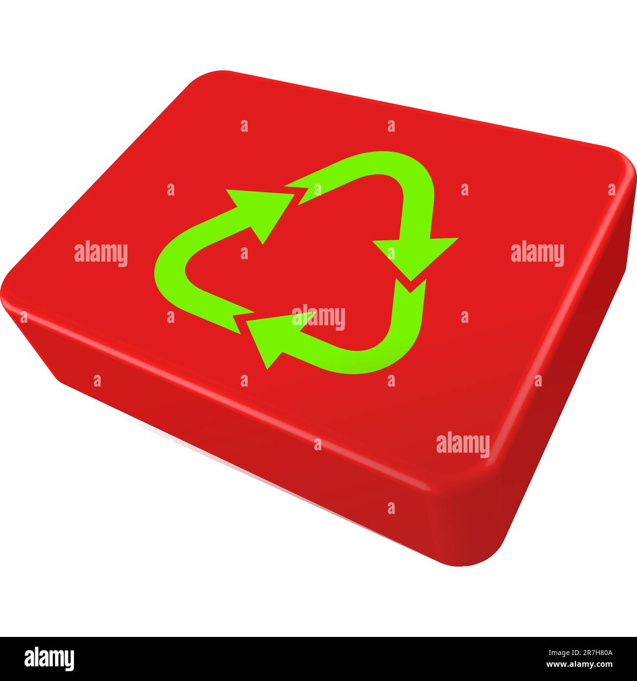 recycle red box isolated on white background, abastract vector art illustration Stock Vector