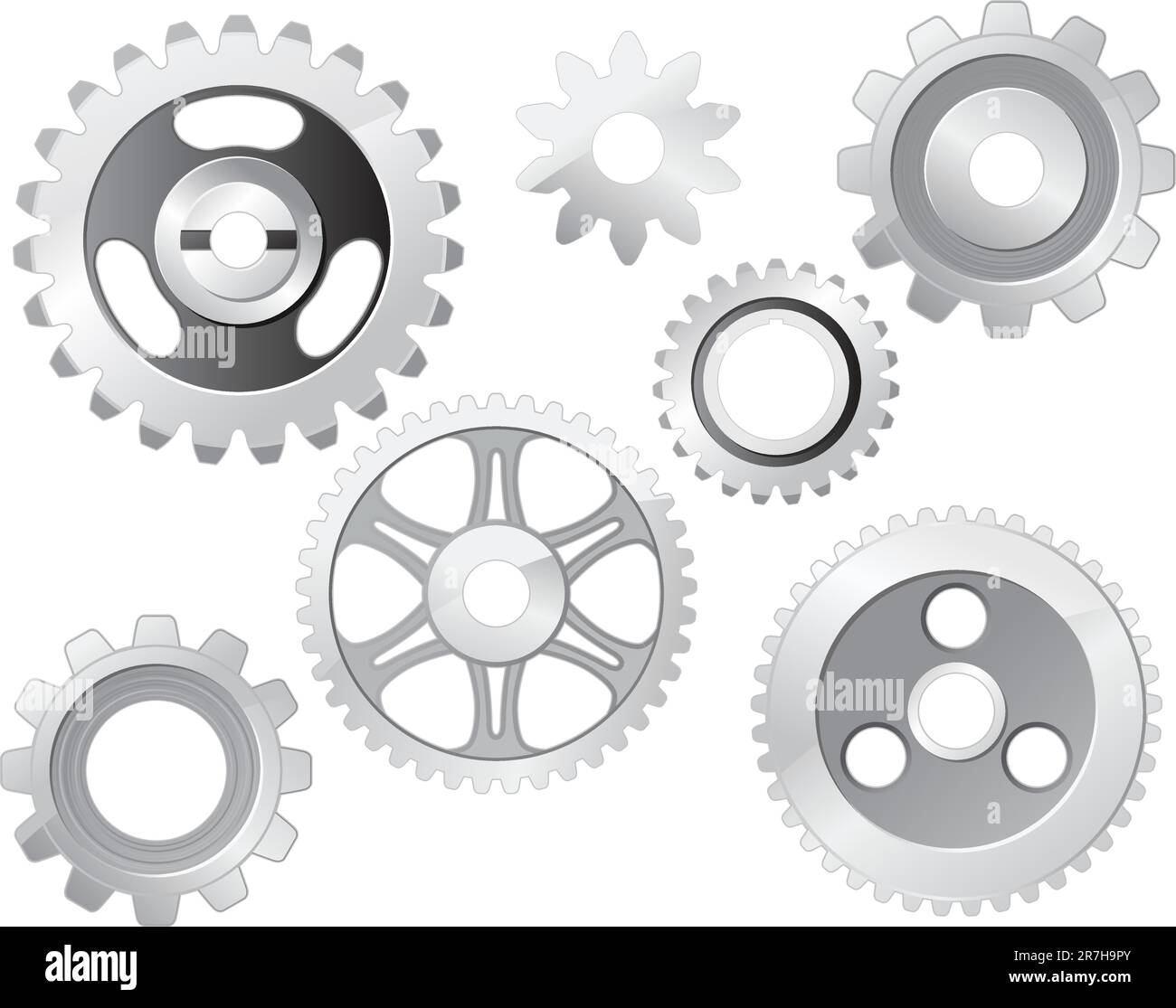 Machine Gear Wheels in different style and forms Stock Vector