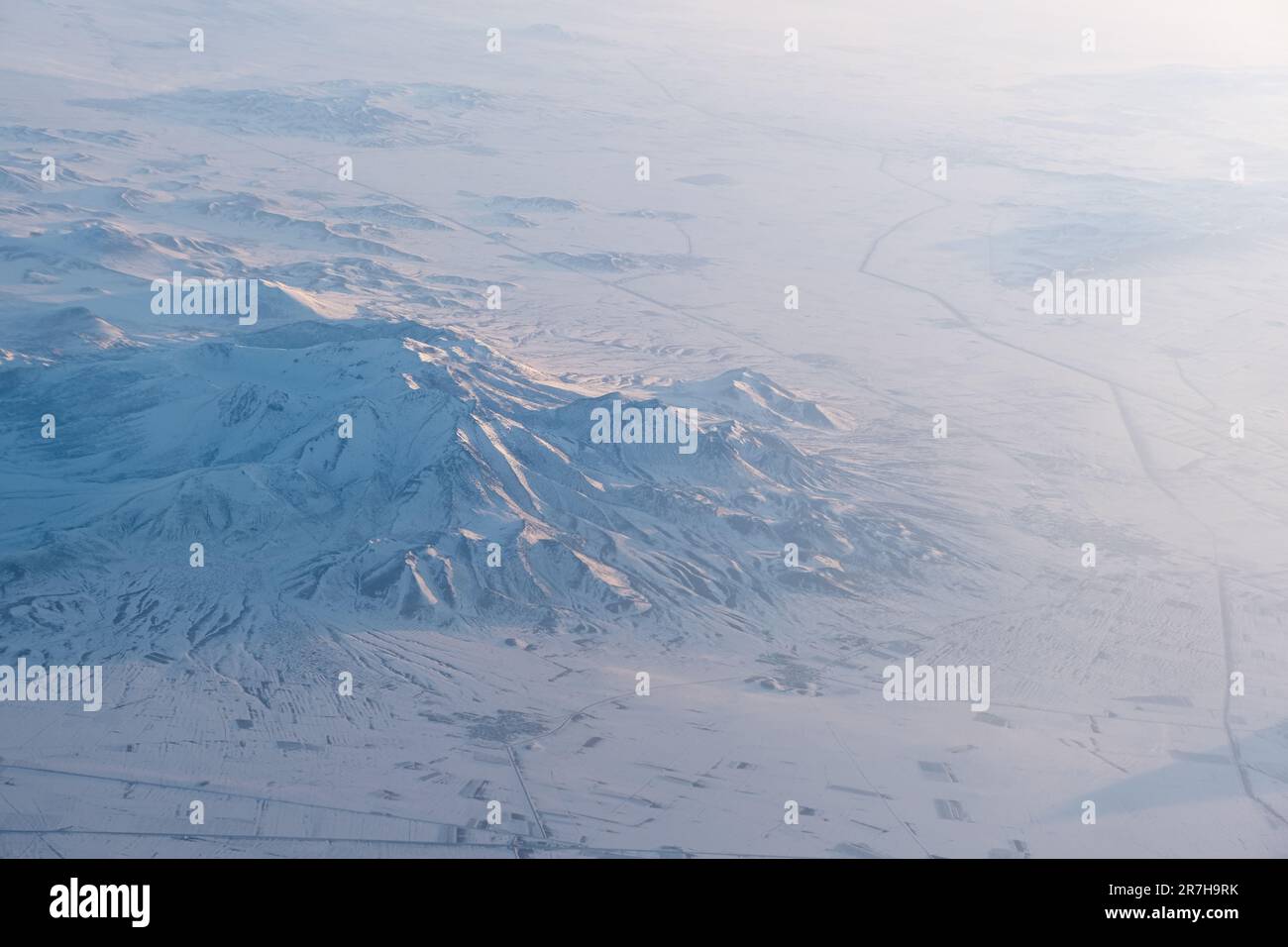 Aerial view snow covered island hi-res stock photography and images - Alamy