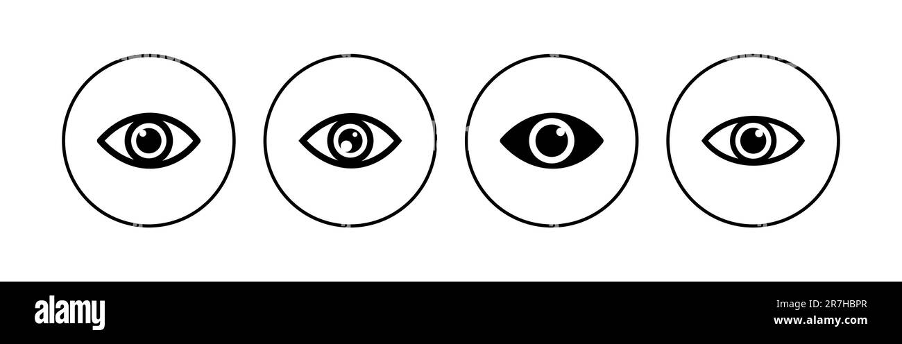 Eye icon set. Eye vector icon. Look and Vision icon Stock Vector Image ...