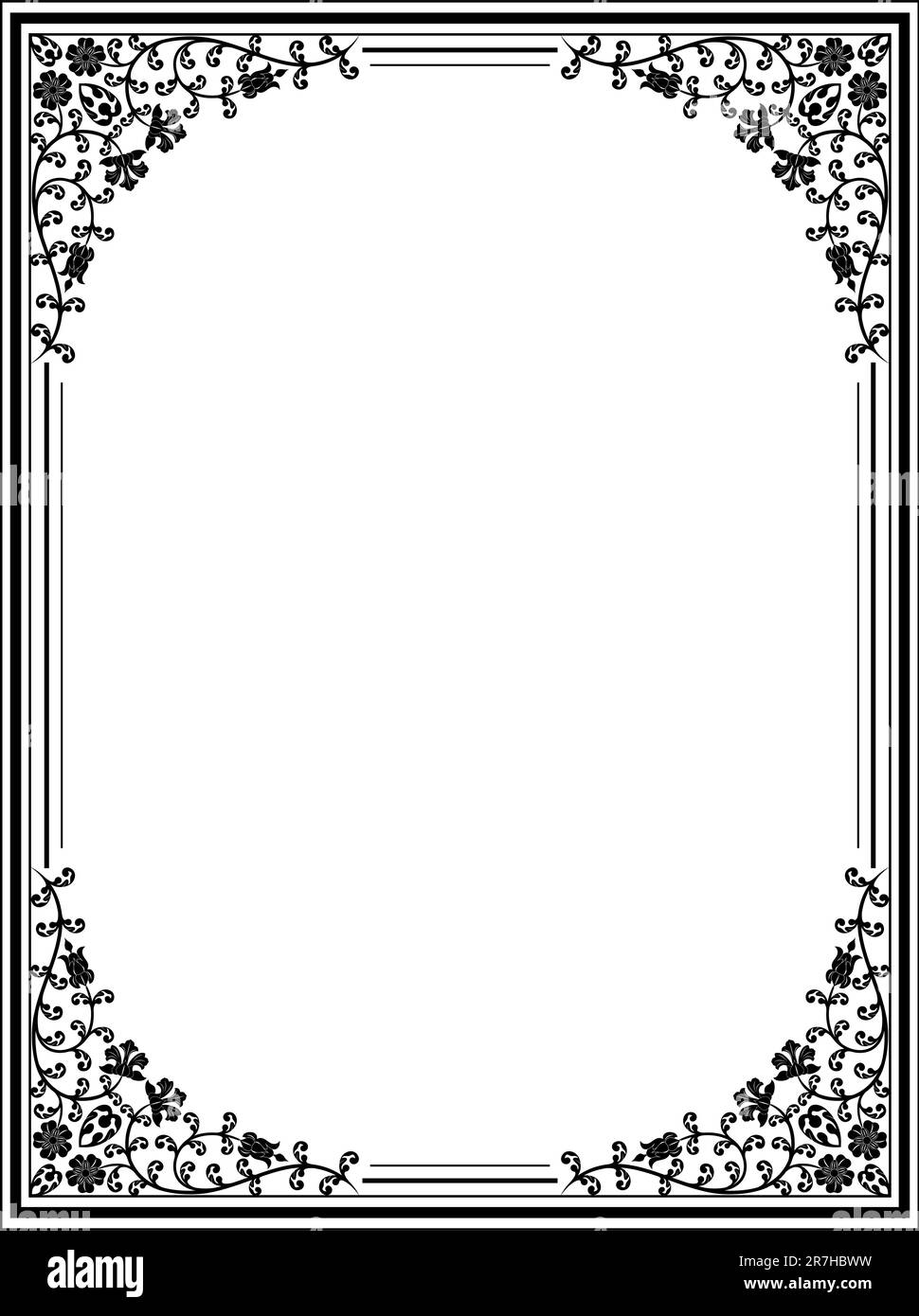Vintage floral frame. Vector illustration Stock Vector Image & Art - Alamy