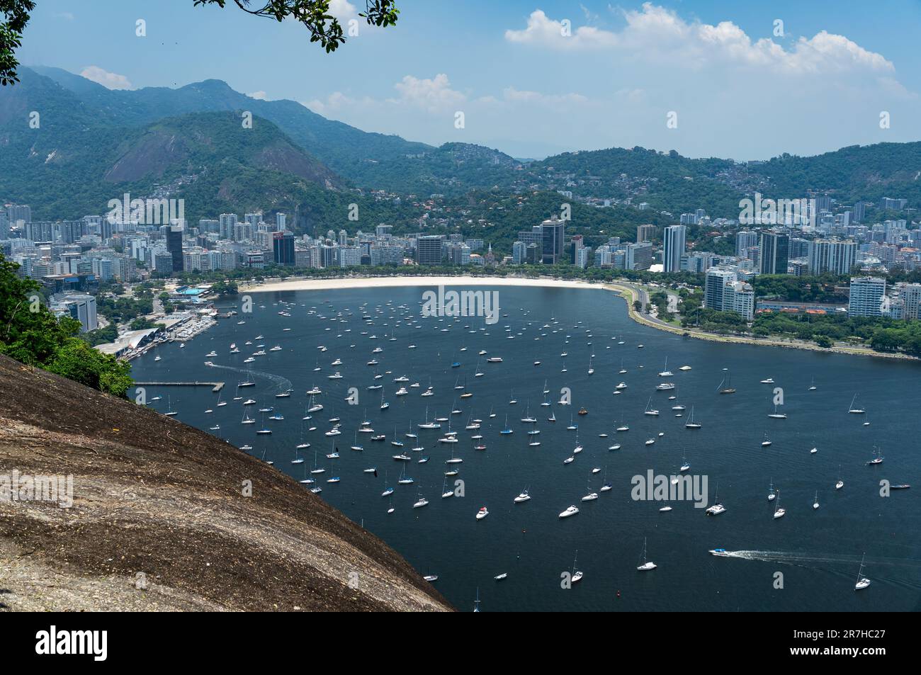 View of Morro Da Urca, Botafogo Neighborhood and Luxury Yacht Club Located  on the Shore of Guanabara Bay in Rio De Janeiro Stock Photo - Image of  boat, mountain: 85332484