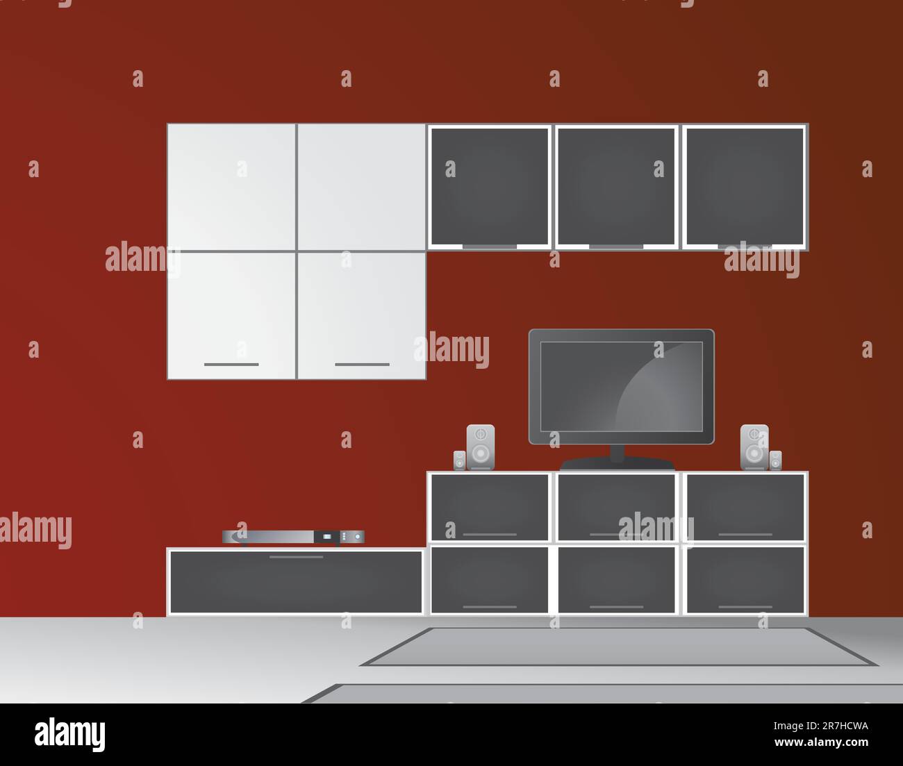Modern living room vector Stock Vector Image & Art Alamy