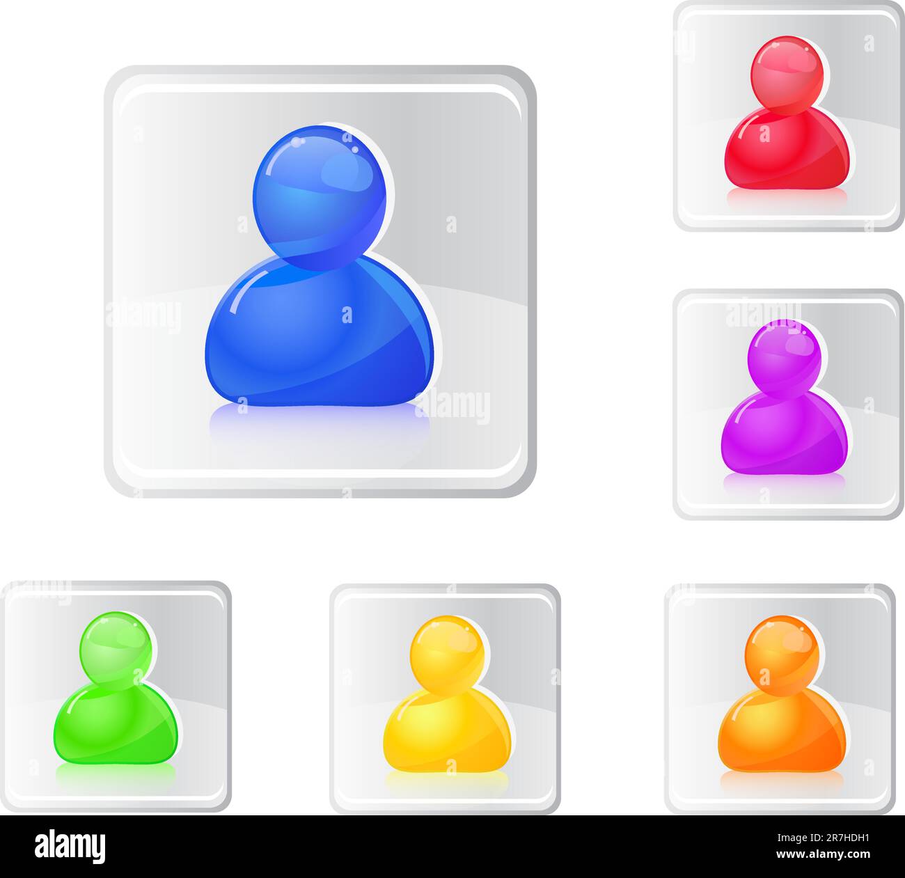 Colored people icon set. Illustration isolated on white Stock Vector ...
