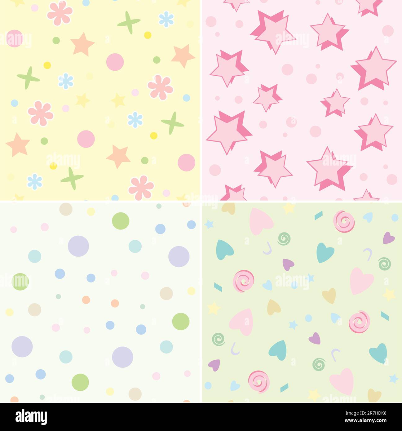 Seamless tile backgrounds with a childrens theme Stock Vector