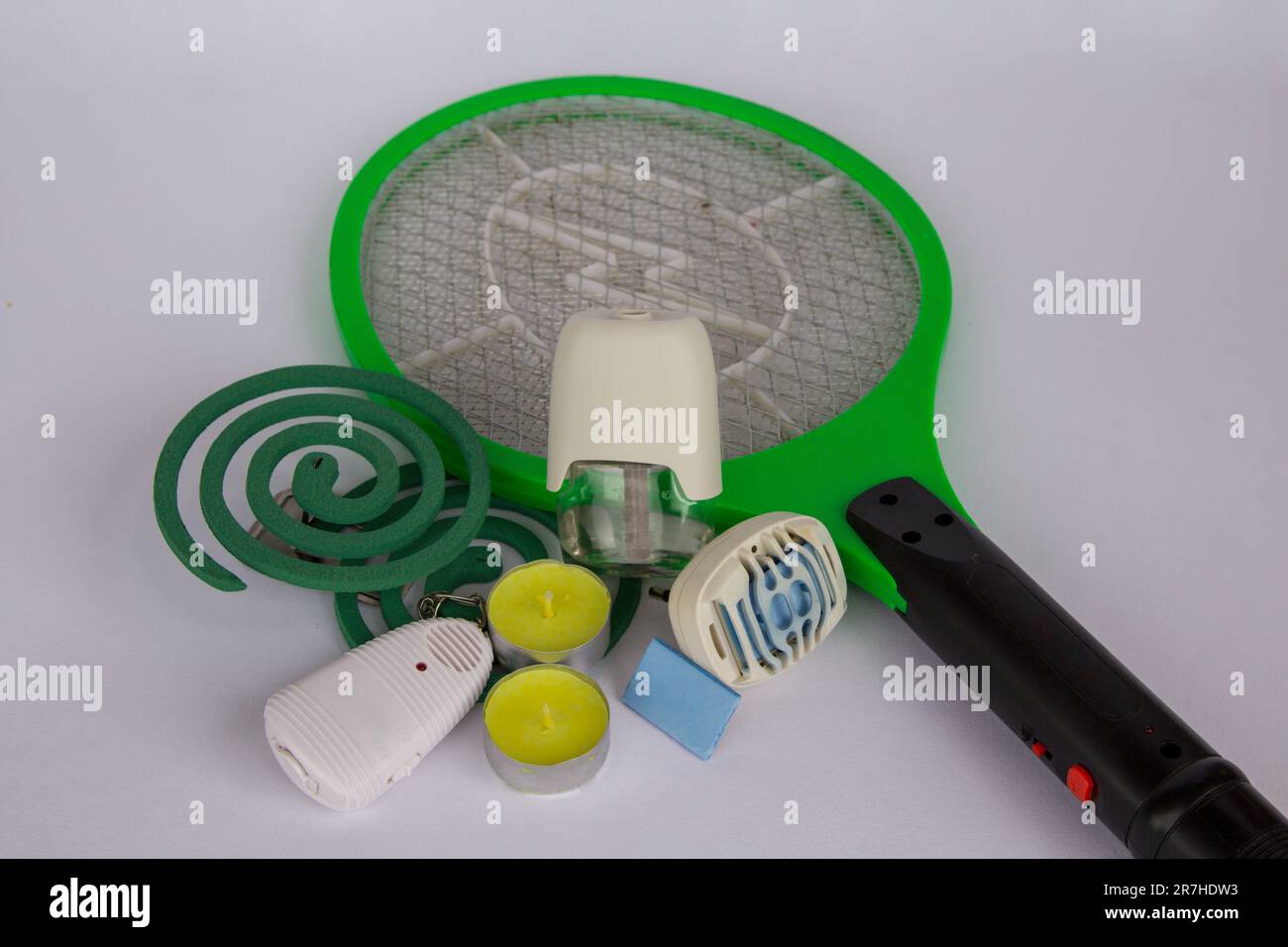 image of candles, mosquito repellers and insecticides. Protection from