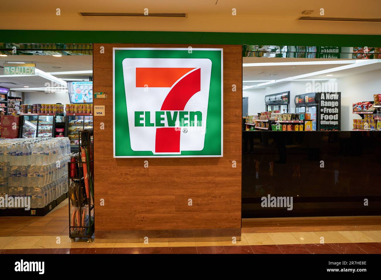 KUALA LUMPUR, MALAYSIA CIRCA MARCH, 2023 7eleven sign seen at