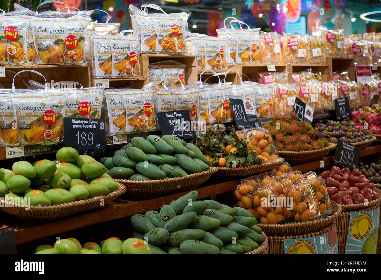 BANGKOK, THAILAND CIRCA APRIL, 2023 various tropical fruits on