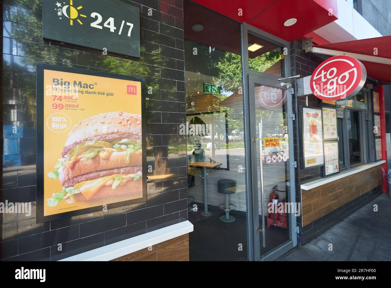 HO CHI MINH CITY, VIETNAM CIRCA MARCH, 2023 entrance to McDonald's