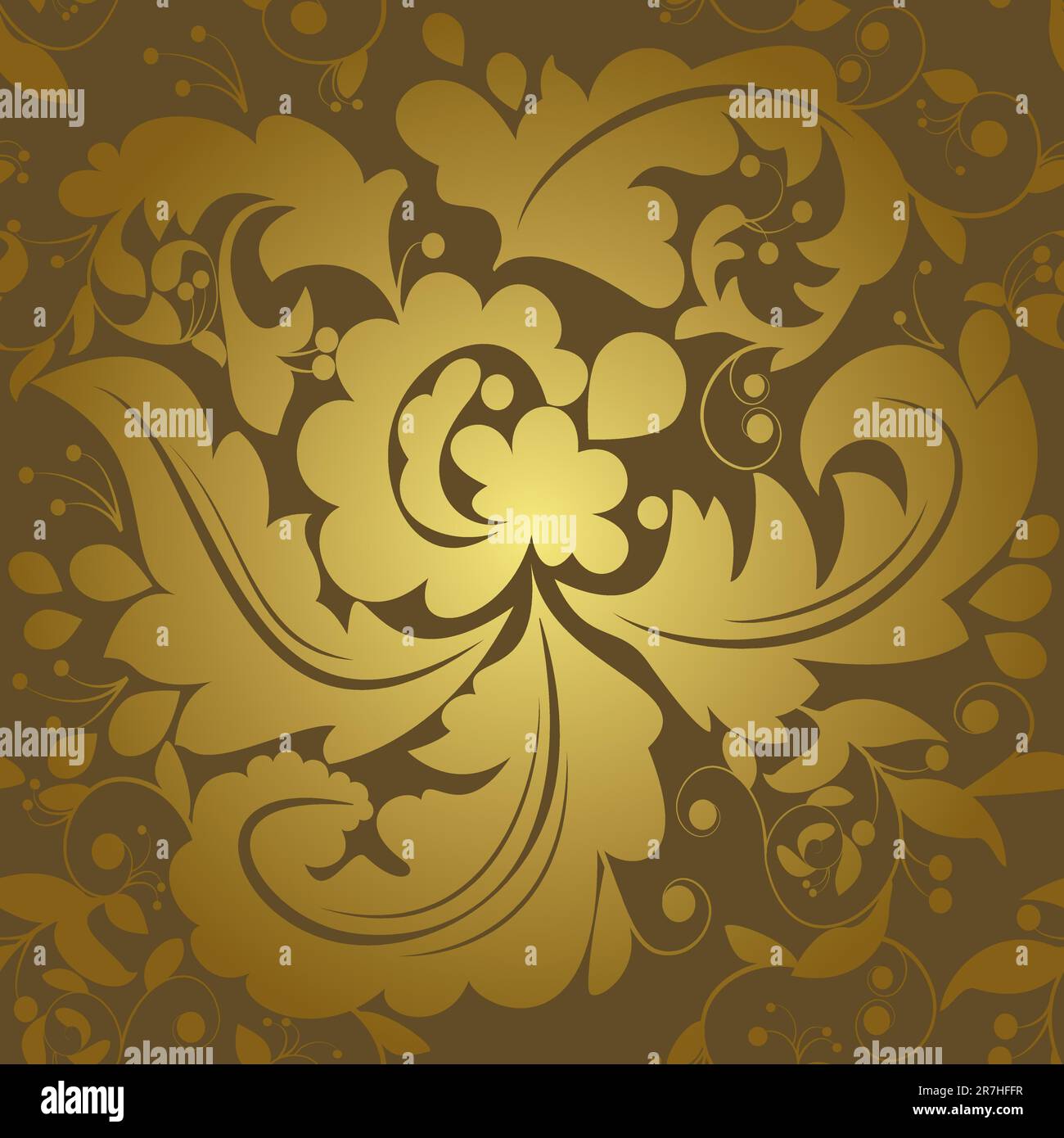 Seamless swirls and leafs pattern Stock Vector