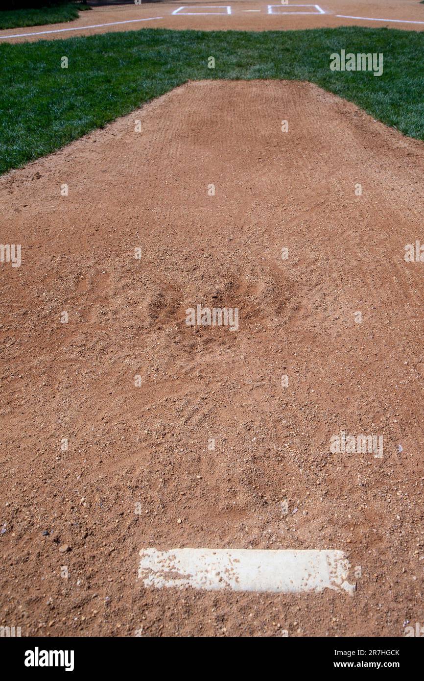Pitcher's mound at a baseball field Stock Photo Alamy