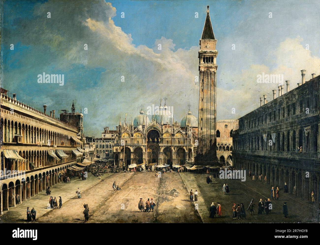 Saint Mark’s Square, Venice  painted by the Venetian painter Giovanni Antonio Canal, commonly known as Canaletto, in 1723 Stock Photo