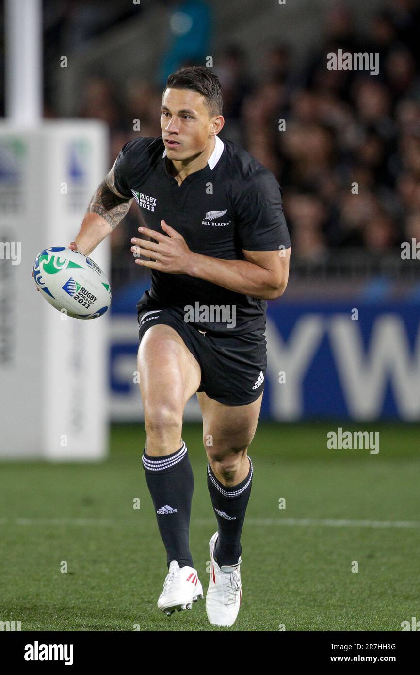 Sonny Bill Williams makes a run against Argentina during quarter-final 4 match of the Rugby World Cup 2011, Eden Park, Auckland, New Zealand, Sunday, October 09, 2011. Stock Photo