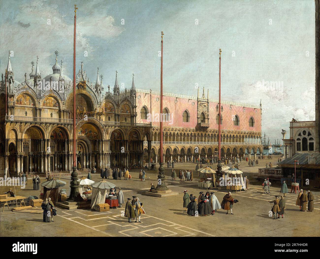 The Square of Saint Mark’s,Venice painted by the Venetian painter Giovanni Antonio Canal, commonly known as Canaletto, in 1742-1744 Stock Photo