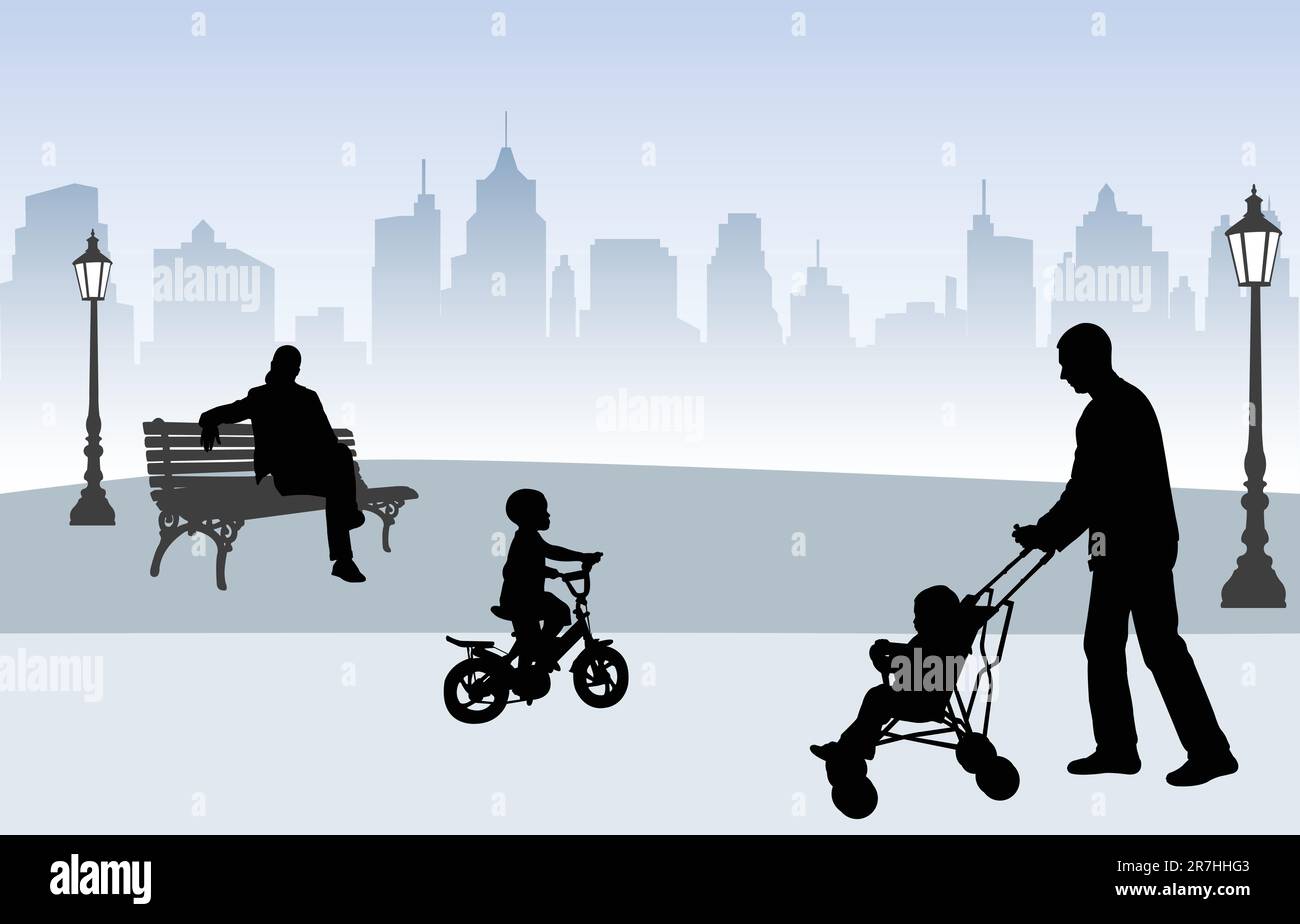 people in the park - vector Stock Vector