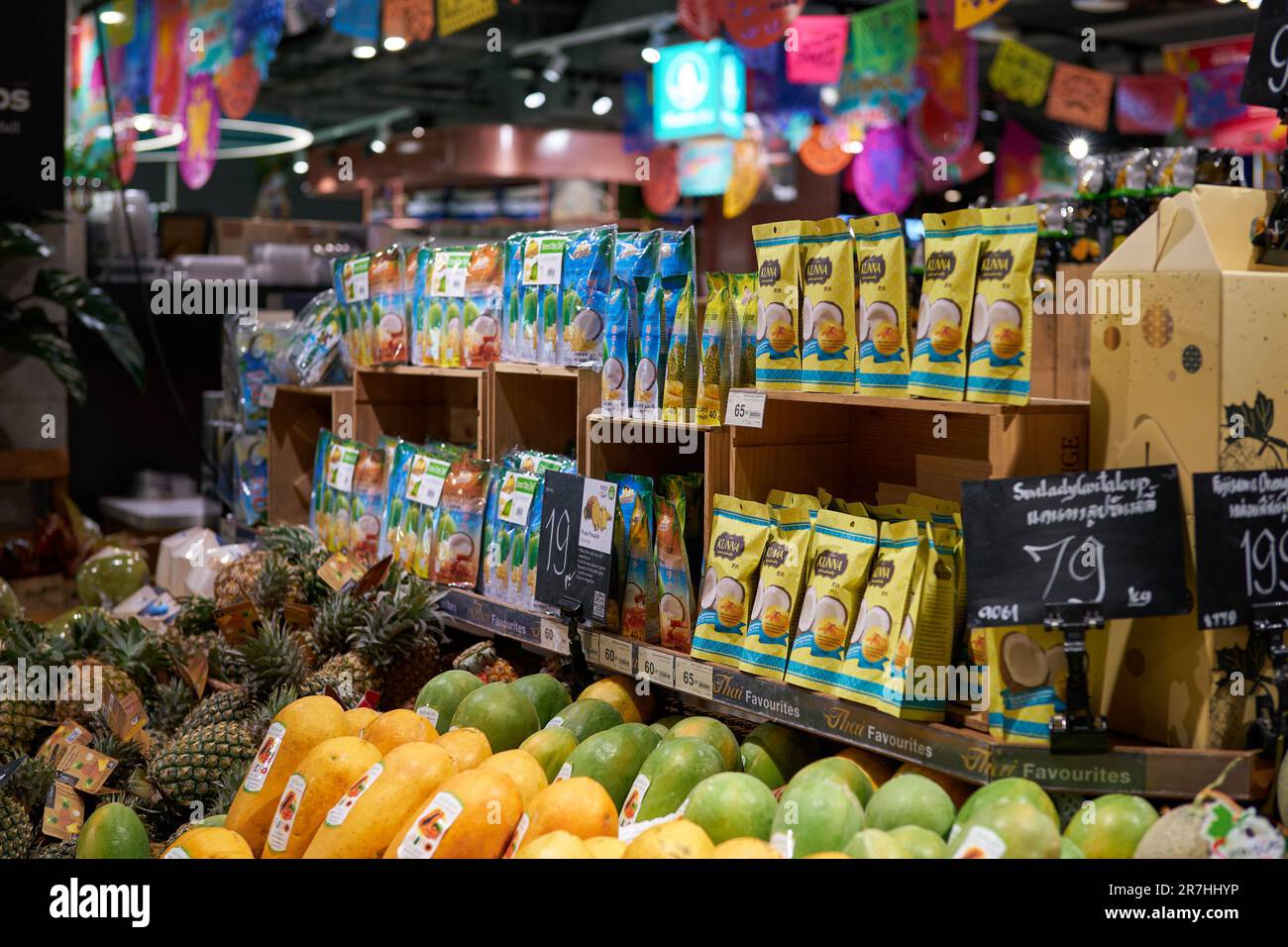 BANGKOK, THAILAND CIRCA APRIL, 2023 various tropical fruits on