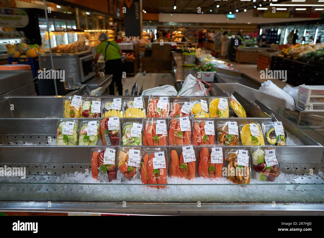 PATTAYA, THAILAND CIRCA APRIL, 2023 produce on display at Big C
