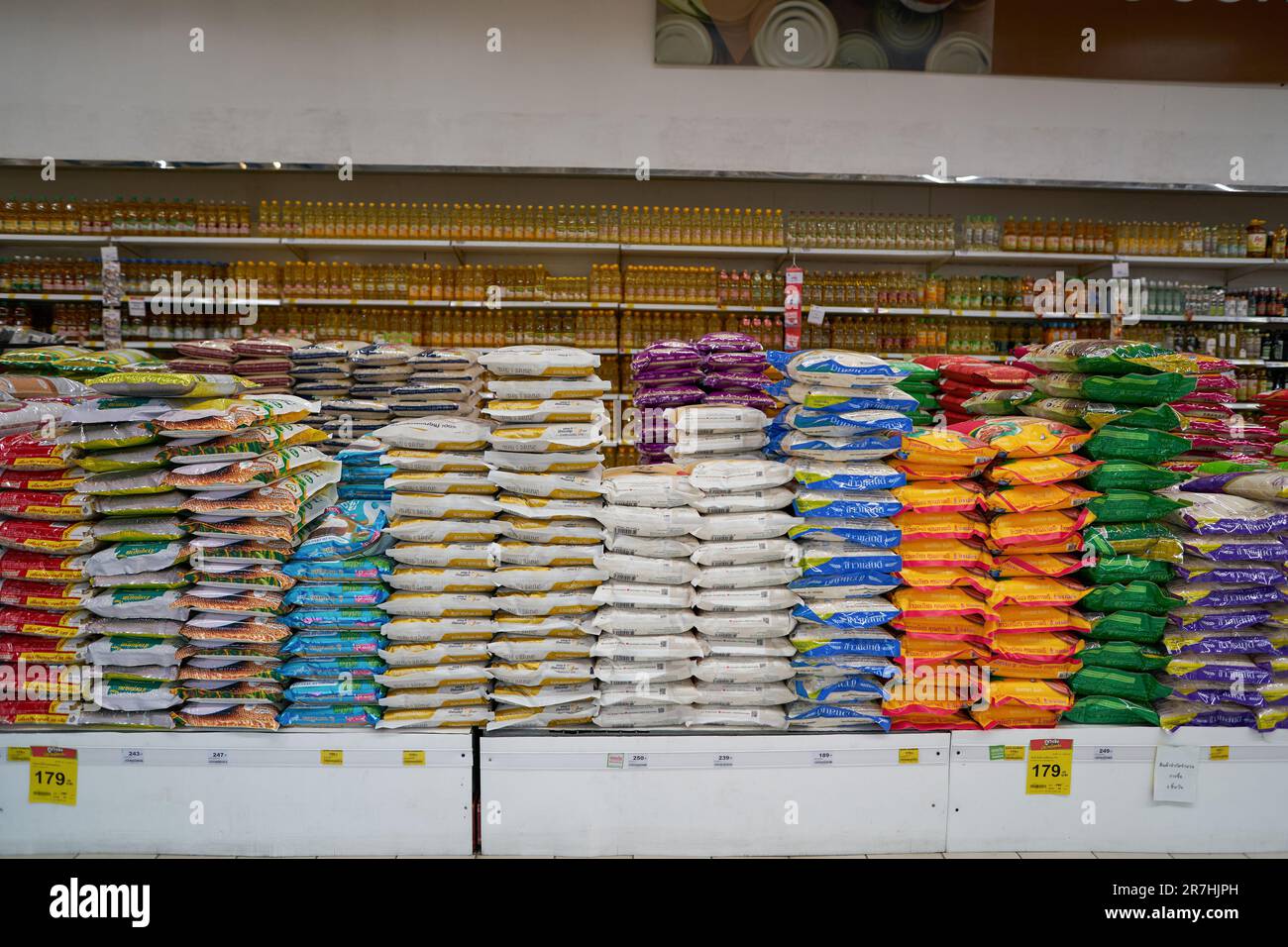 PATTAYA, THAILAND CIRCA APRIL, 2023 rice displayed at Big C